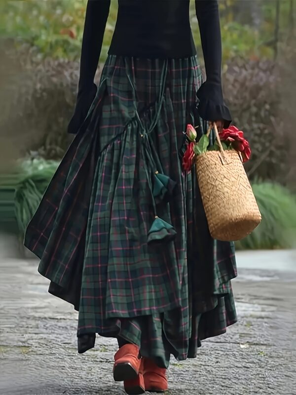 8a458e6d-3b5f-432a-bd35-201cb1957d65.jpg Targeted BK021409 Plaid Asymmetrical Skirt