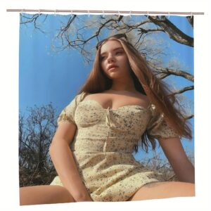 Stylish Beach Scene Bath Curtain with Hooks - Durable Polyester Fabric, Machine Washable, Vibrant Colors for Modern Bathroom Decor, Beach Bathroom Decor