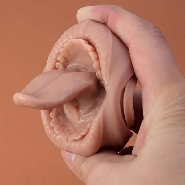 Realistic ABS Plastic & Silicone Tongue Perforation Practice Model - Non-Perforated Safe Design with Detachable Tongue & Lips, Lips Rings - Lifelike Training Tool for Dentistry, Speech, Students - Portable Handheld Simulator for Perforation Practice & Education, Durable ABS Plastic & Silicone Construction, Speech Education, Silic Brush, Wholesale Makeup