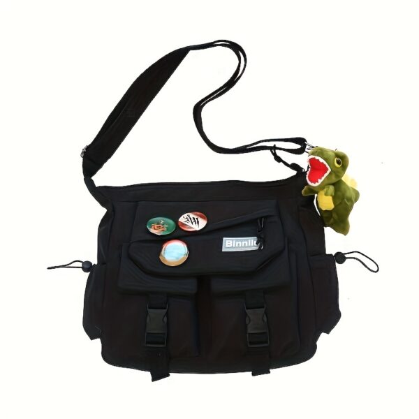 Japanese Casual Messenger Bag, Contrast Color Versatile Crossbody Bag, Men's And Women's Casual Shoulder Bag