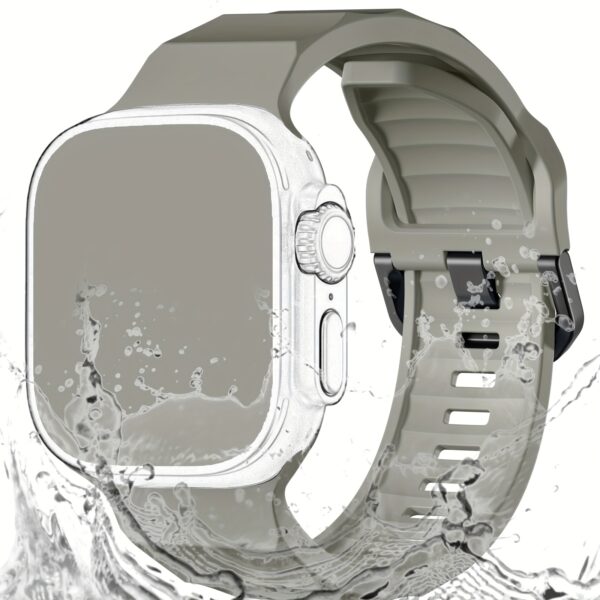 Soft Ocean Apple Watch Sporty Silicone Strap - Adjustable Clasp, Fits 42mm to 49mm, Series 1-10, SE, Ultra 2 for Men and Women