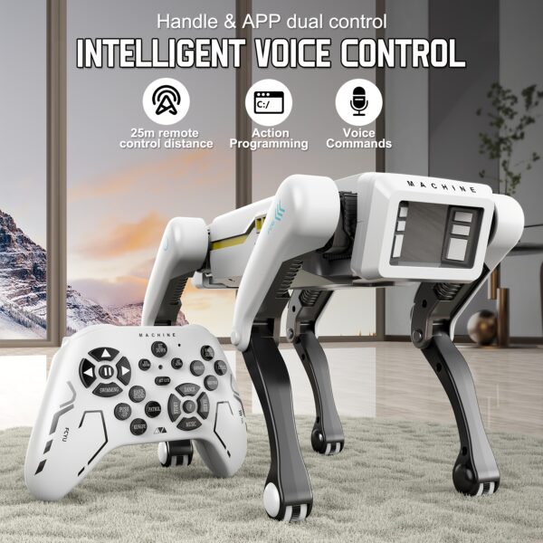 8d11a080-e5c9-4792-a165-f31cbb74d6ae.jpg Programmable Wireless Remote Control Robot Dog - 984.25inch Ultra-Long Range, Voice Command & APP Interaction, Multi-Action Modes (Dance/Kungfu/Feeding) For Indoor/Outdoor Play