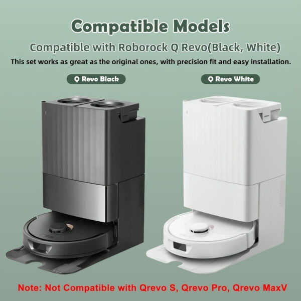 Roborock 32pcs Q Revo/P10 Robot Vacuum Accessory Kit - Replacement Parts with 2 Main Brushes, 4 HEPA Filters, 8 Side Brushes, 8 Mop Pads, 8 Vacuum Bags for Efficient Home Cleaning Maintenance Tools