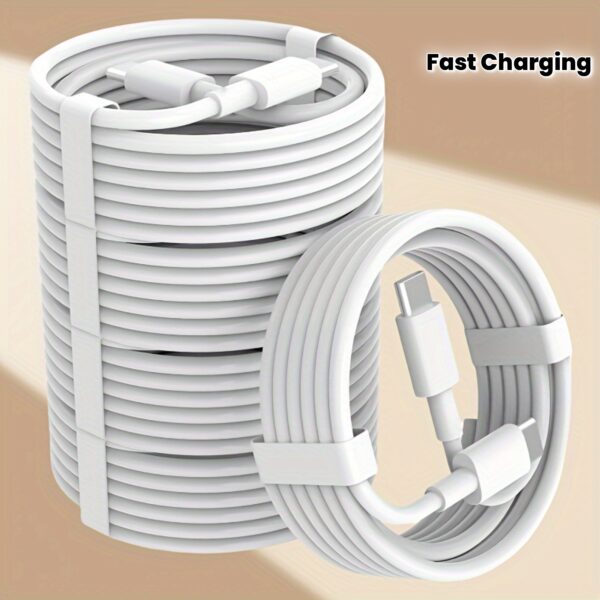 8f4fdbf529b71d8c232afef73be715da.jpg 5pcs USB-C to USB-C Fast Charging Cables, 20W High-Speed Data Sync Cords, Compatible with for iphone 15/16 Series, for iPhone 15/16 Pro/Plus/Pro Max, MacBook, for iPad Air 4/5, Mini 6, Pro 12.9/11, for Apple Devices with No Battery Required, Data Transfer Cables|Flat Lightning Cables|USB Connectors, Lightning Cables for iPhone