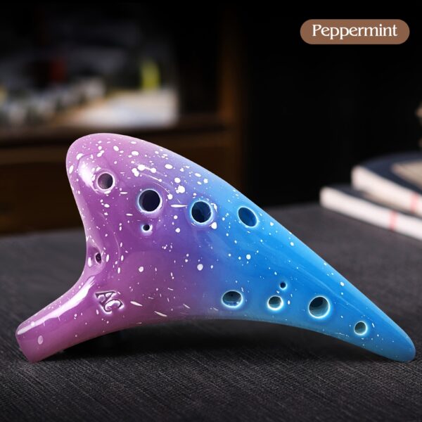 12 holes Chinese style pottery flute, AC tuning, made of high quality ceramic, rich tone and precise intonation, durable and stylish, available in a variety of colours, suitable for everyone from beginners to professionals, also can be a nice gift.