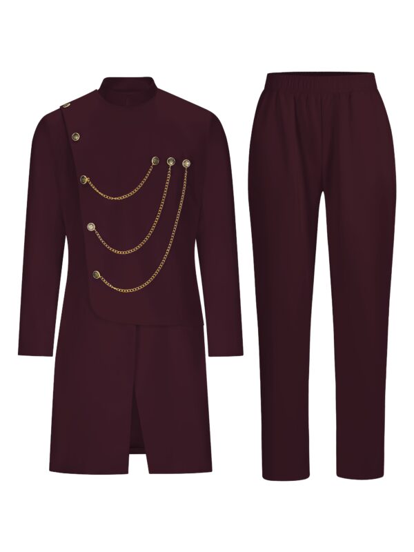 8feb9b37-6303-4950-be23-2dd62e81652b.jpg Men's Casual Long-sleeved Two-piece Suit Mid-length Top And Trousers