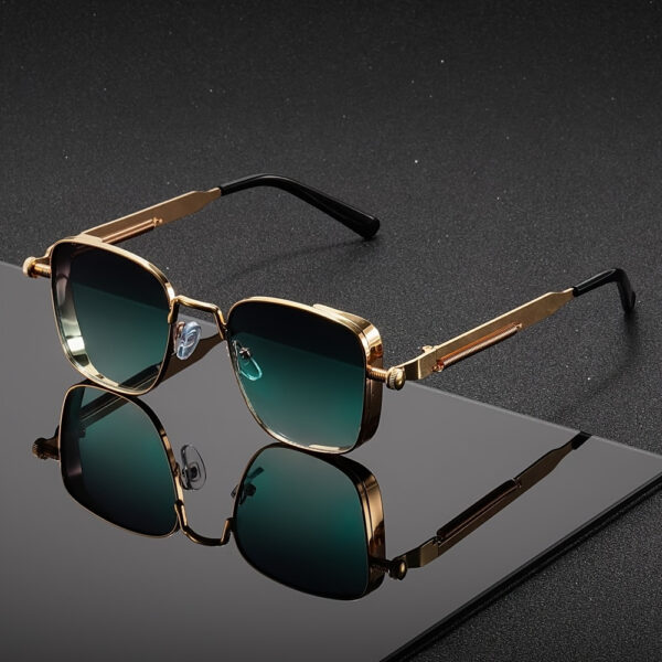 90387102307c4fddb531023de16fe6ff-goods.jpeg 1 pair of Women's and Men's square metal Korean style exquisite fashion glasses, suitable for music festival street photography accessories