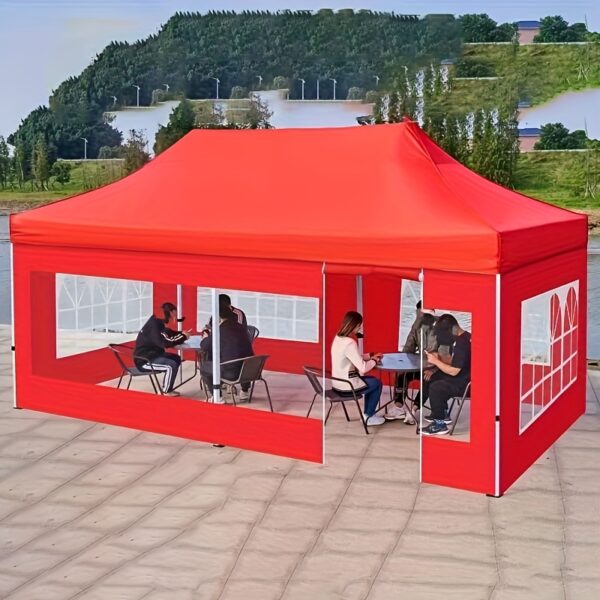 10-Person Foldable Outdoor Tent, Transparent Oxford Fabric Only (Excludes Canopy) - 177.17 x 78.74 Inches Lightweight All-Season Shelter for Picnics, Social Gatherings, Christmas, Halloween, July 4th, Camping Tents with Simple Design and Durable Canvas