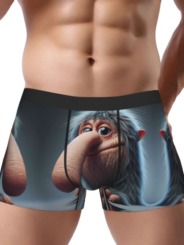 BIIHUDU Men'S Elephant & Banana Print Boxer Briefs - Soft, Breathable, Stretch Fabric with Vibrant Design for Enhanced Comfort, Novelty Underwear, Novelty Underwear | Playful Design | Smooth Texture