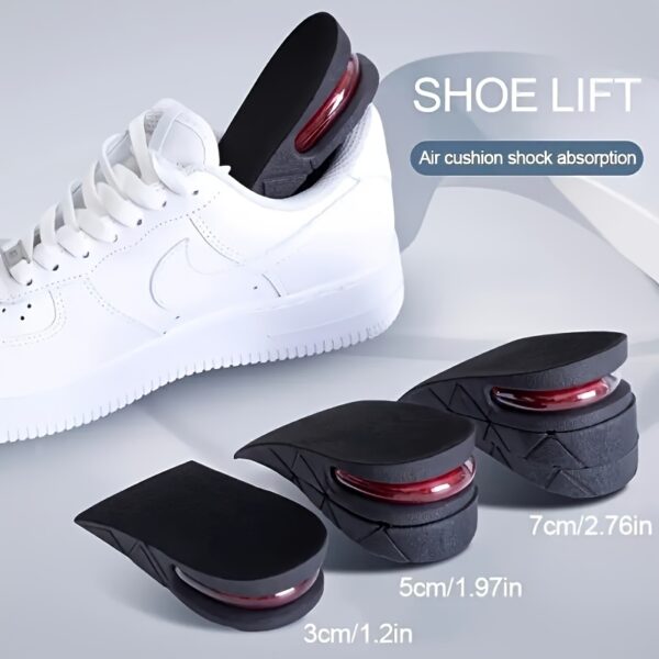 1 Pair Of Adjustable Height 4 LayerHeight-increasing Insoles, Invisible Airbag Design - Anti-collapse Support, Suitable for Standing, Walking And Running, All-day Comfort, Modern Footwear Accessorie, Durable Material, Seamless Fit, Breathable Lining