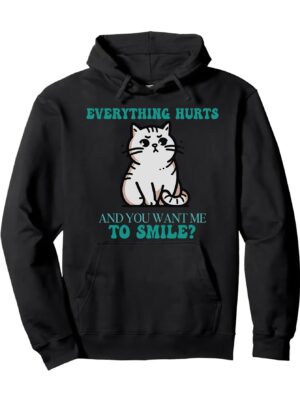 A Smiling And Interesting Black Cat Fashion Animal Letter Hoodie, with a Humorous And Satirical Pun Design, Soft And Breathable, Suitable for Giving As a Gift All Year Round