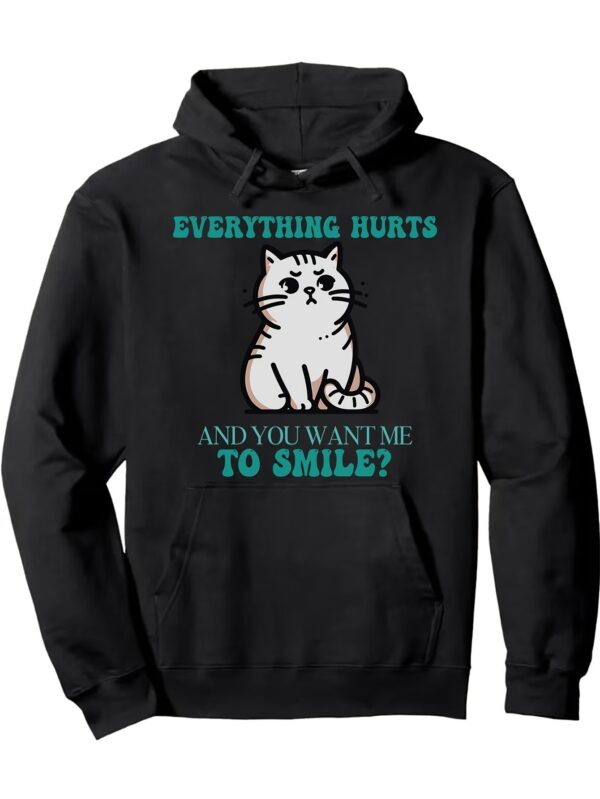 A Smiling And Interesting Black Cat Fashion Animal Letter Hoodie, with a Humorous And Satirical Pun Design, Soft And Breathable, Suitable for Giving As a Gift All Year Round