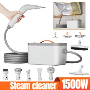 15S High-Power Rapid Heating Handheld Steam Cleaner for Home - 6 Multi-Functional Brush Heads, 1500W Large Capacity & Dual Safety Auto Power-Off Protection (Kitchen, Sofa, Floor, Bathroom)