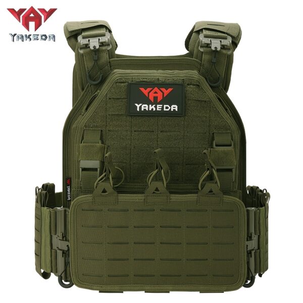94b45609-2a5e-4cc7-bf2e-ccb7af155ea7.jpg Yakeda 6094 Tactical Vest with PALS/MOLLE System, Multi-Pocket Design, Adjustable Straps & Quick-Release Buckle - Durable Nylon All-Season Black Vest for Running, Hiking, Hunting, Fishing, Festive Events (Adult Sizes), Hunting Gear Clothes, Running Accessory, Highstrength Material
