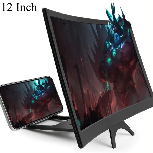 12 Inch Mobile Phone Amplifier, 3D Screen Extender For Movies, Videos And Games, Foldable Screen Enhanced Mobile Phone Stand