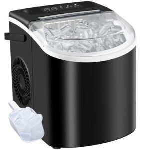 LBC 26lb/24h Desktop Ice Maker with Handle - 9 Ice Cubes in 6 Minutes, Automatic Cleaning, Portable Design, Includes Basket & Scoop, 110-120V, US Plug, Compact for Home, Office, Kitchen, Ice Maker Machine for Countertop, Kitchen Appliance, Modern Appliance, Durable Construction, Home Appliance, Sleek Appliance, Sturdy Build, Small Businesses