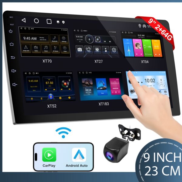 10" Inch Wireless CarPlay 2 Din 8 Core Car Stereo, AM/FM/DSP Car Radio With Wireless 4.1, IPS Touchscreen 1280 * 720, Backup Camera, EQ Audio, Carplay&Android Auto With Voice Control, Navigation, Mirror Link, Car Accessories