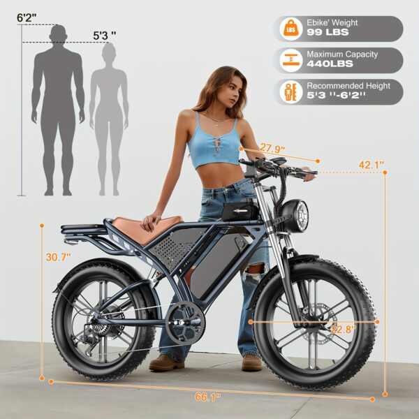 F20-20"×4 Tire Electric Mountain Bike, 749W Motor,800Wh Battery Adult E-Bicycle for Off-road Riding Up to 75 Miles with Carrying Bag and 7 Speed Gear /k8 500 Watt Scooter with Basket And Seat Commuter Vehicle, Longdistance Travel, Urban Commuting, Folding E Bike, Sleek Ebike Design, Durable Construction, Highperformance Motor, Adult Ebike, Offroad Bike, Adventure Seekers, Adult Commuters