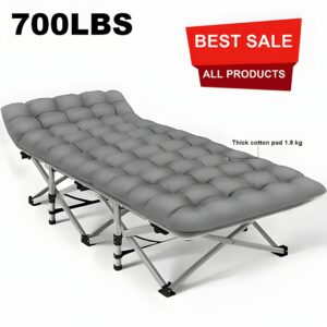 Folding Camping Bed with Mattress, Adult Sleeping Bed, Portable Travel Camping Bed with Carrying Bag, Suitable for Tents, Camping, Outdoor Only