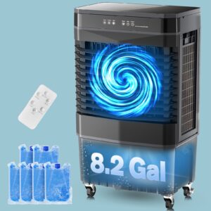 996978bf-85dc-43f4-bf22-b26eaaf4bb27.jpg 1800/2800CFM Evaporative Air Cooler, Portable Swamp Cooler W/ 12H Timer, 3 Speeds, Ice Packs, Large Water Tank For Bedroom, Office, Garage, Patio, Indoor Outdoor Use