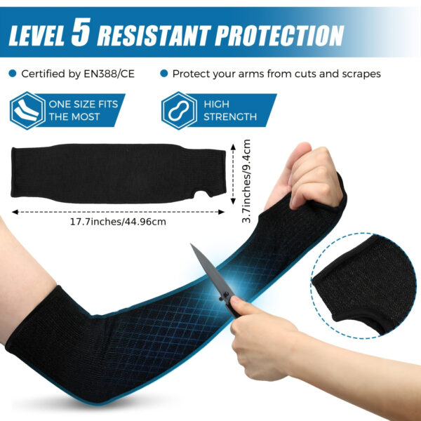 Arm Protection Sleeves, Level 5 Cut 2 Pairs Heat-Resistant Sleeves, Men'S And Women'S Arm Protection