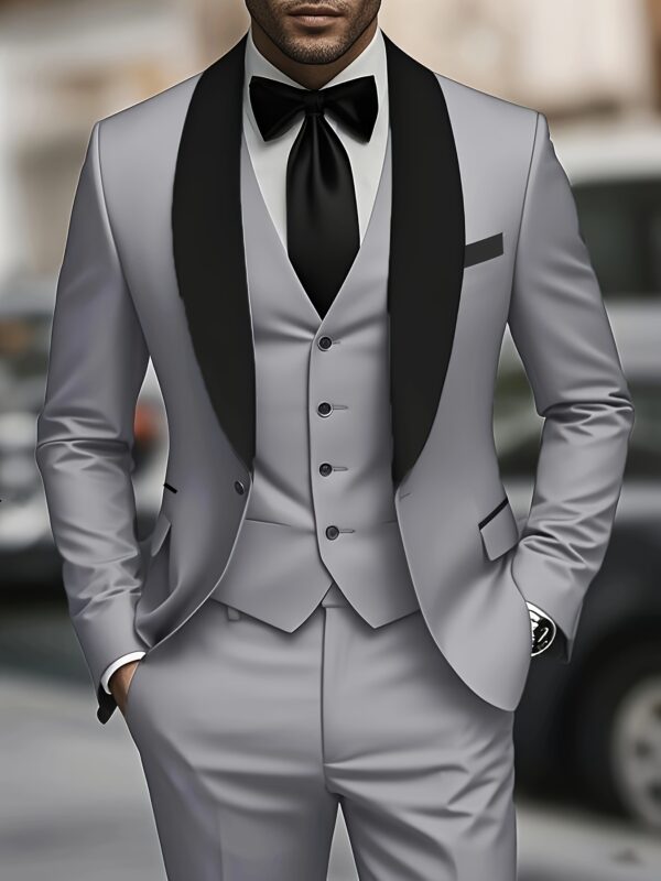 Men'S 3pcs Suit, Green Fruit Collar, Large Suit, Suit Pants, Formal Tie, Wedding Dress, Vest, Work Uniform, Holiday Gift