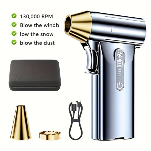 130000 RPM High-Speed Turbo Fan Handheld, Cooling Dust and Snow Removal BBQ Charcoal Igniter Suitable for Keyboard Bike Frame Outdoor & Car Use