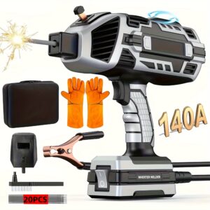 Portable Welding Machine 110V with Auto Darkening Goggles: Handheld IGBT Inverter ARC Welder Gun Stick Welder - 5 Variable Current Adjustment for 3/32"-1/8" Rods and DIY, Professional Use, Repair