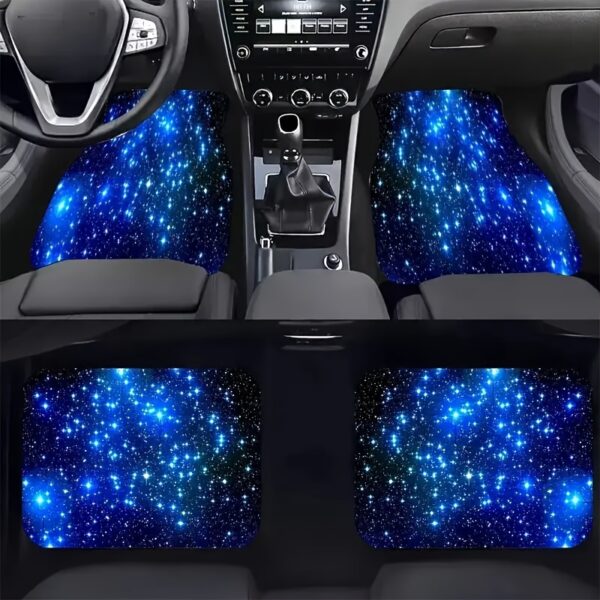 [Durable Polyester Car Mats] 4pcs/set Durable Polyester Blue Star Car Mats | Front/Rear Foot Mats for Cars, SUVs & Trucks, Protect Car Interior All Seasons, Ideal Gift for Men & Women