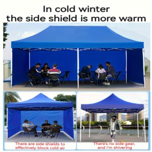 1pc Heavy-Duty Instant Pop-Up Outdoor Canopy Awning - Thickened Blue Fabric with 71-80% UV Block & Windproof Shield, Folding Shade Tent for Patio, Balcony, Garden, Poolside - Easy Setup (No Metal Frame Included) - Ideal for Camping, Markets, Events - Durable & Portable Sun Shade with Side Walls for Instant Shade Tent Gazebo, Windproof & Cold-Resistant Fabric Design