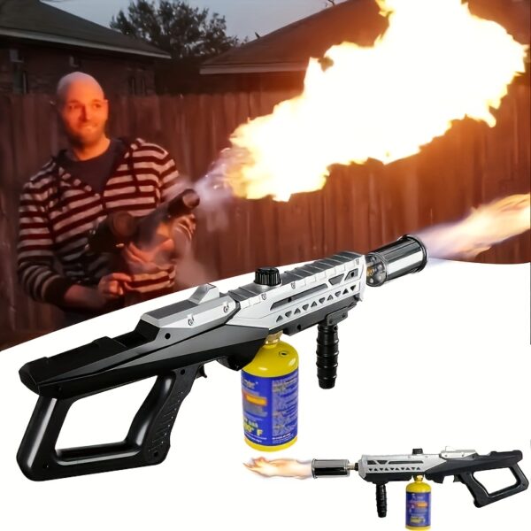 Flame Thrower Gun Torch, Propane Grill Torch Gun – Cooking Torch Head Max. 800000 BTUs – Culinary Torch Sous Vide – Adjustable Flamethrower for BBQ, Campfire, Charcoal Wood Grills Lighter(Tank not Included)