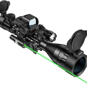 4-16x50EG Rifle Scope Combo with Holographic Red Dot Sight & Green Laser - Dual Illuminated Reticle, 4 Magnification Settings, Rail Mount Compatible, Day/Night Hunting & Shooting Scope (, Compatible with Riflescopes), Scopes For Hunting, Rifleman Optics, Laser Sight, Hunting Scopes, Hunting Optics, Hunting Supplies, Scopes Optics Mount, Gun Sight, Rifle Optics, Optic Sight, Gun Sights, Gun Optics Sight