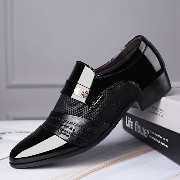 Men's Formal & Casual Dress Shoes - Slip-On Closure, Sharp Pointed Toe - Brown Business Wedding Shoes - All-Season Formal & Everyday Use - Plus-Size Available, Office Footwear, Sleek Design, Durable Rubber Sole, Versatile Footwear, Office Workers