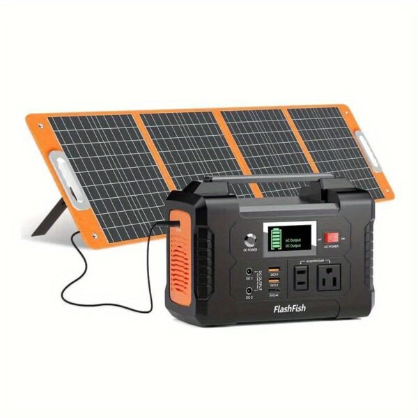 200W Portable Power Station 100W Foldable Solar Panel, 151Wh Digital Display Solar Generator, with BMS Smart Battery | High-density Lithium Battery | Sine AC Power, Home Backup | Outdoor Travel Essential Set