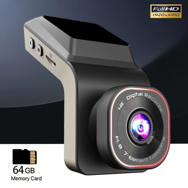 [HD Dual-Camera Car Camera] Yixingjia HD Dual-Camera Car Camera with Infrared Night Vision | 64GB Memory Card, 2.0 Inch Display, Easy Installation, No Glare HD Video Recording, Automatic Loop Recording, Fits Small Trucks, Cars, Pickups, and Sedans - Perfect Holiday Gift for 11 Days, Modern Carry Design