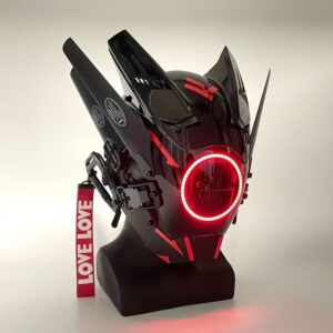 Cyberpunk masks, black and red mask accessories, Halloween role-playing photo props, bar clubs, party supplies, stage performances, gifts and collectibles, role-playing, bar club party supplies, gifts and collectibles, ideal choice for gifts