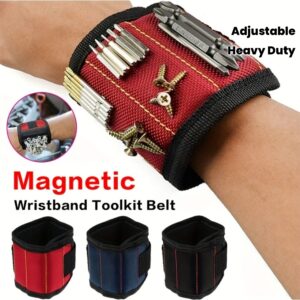 a4349abd7de482b22cf74c63d808b7f4.jpg 1pc Magnetic Wristband Tool Holder - Heavy-Duty Magnet, Adjustable Strap, Secure Compartments for Screws, Nails, Drill Bits - Perfect for Outdoor Projects, Construction, and DIY Tasks - Durable Black Iron Material - Essential Outdoor Tool Accessory | Rugged Magnetic Tool Holder for Outdoor Use | Iron Construction, Reliable Magnetic Grip