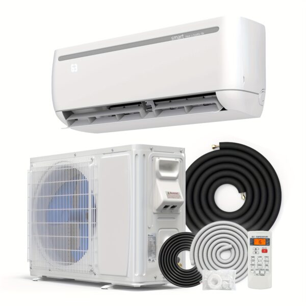 YardBliss 12000 BTU Mini Split Air Conditioner Heat Pump System, Wifi Enabled 20 SEER2 115V Ductless AC Cool Up to 750 Sq. Ft, Compatible with Alexa, R32 Refrigerant & Installation Kit, White