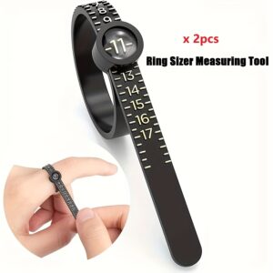 [Dual-Color Ring Measuring Tape] 2pcs Dual-Color (Black/White) Plastic Ring Measuring Tape | Color Mix Tool for Accurate Ring Sizing, Ideal for DIY & Professional Use, Clear Measurement Markings, Durable Material