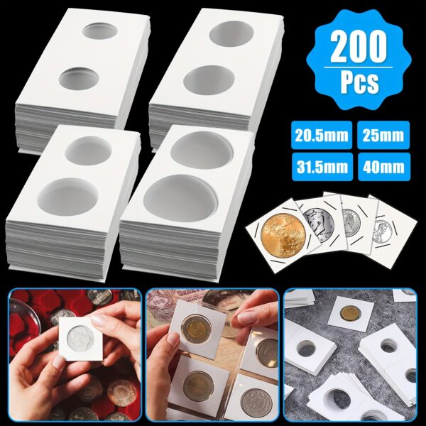 a486652a-d663-41ae-ada4-53f1d65a088b.jpg 200pcs Coin Flip Mega Assortment - Cardboard Coin Flips 2x2 Coin Holder Flip Mega Assortment 2 By 2 Inch - For Coin Collectors - For Organizing & Protecting Coin Collections