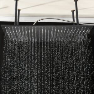 16"x32" Large Rainfall Shower Head - High Pressure Bathroom Showerhead with Full Body Coverage, Ceiling Mounted rainfall shower, Heavy-Duty 304 Stainless Steel Construction, for Modern Spa-Like Bathing Experience - Ideal for Master Bathrooms, Contemporary Bathroom, Polished Finish, Premium Construction, Home Renovation