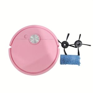 Ultra-Thin Smart Mini Robot Vacuum Cleaner - Battery-Powered, Compact Design, Suitable for Hard-to-Reach Areas, Black, Pink, White High-Efficiency Filtration, Robot Floor Cleaning, No Battery Included