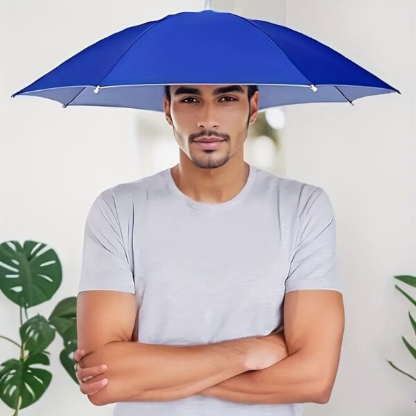 1pc 27-inch Lightweight Windproof & Outdoor Umbrella with Elastic Visor Sunshade, Portable Non- Blue Camouflage Design for Fishing, Hiking, Beach Activities, Fishing Gear, Adjustable Visor, Sturdy Frame, Dualpurpose Umbrella, Outdoor Enthusiasts