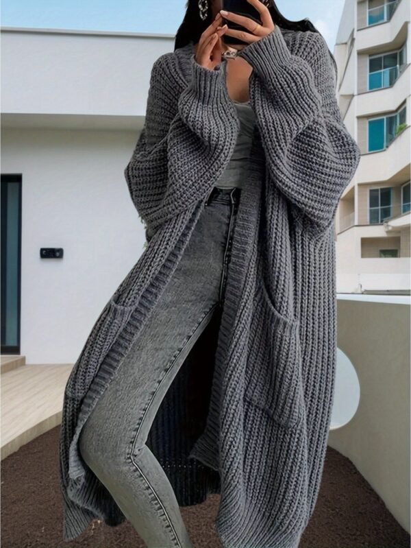 Women'S Long Lazy Sweater Autumn And Winter Loose And Versatile Long-Sleeved Cardigan Jacket