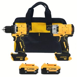 Compatible With DEWALT 20V Cordless Drill And Impact Driver Combo Kit With 2 Batteries And Charger For Home And Auto Repair