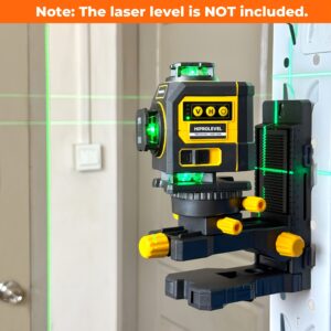 Multi-Functional L-Shaped Magnetic Level Bracket, 1/4" & 5/8" Male Threaded L-Shape Magnetic Pivoting Base for Wall & Ceiling Mounted, 360° Adjustable Support, Height Adjustment