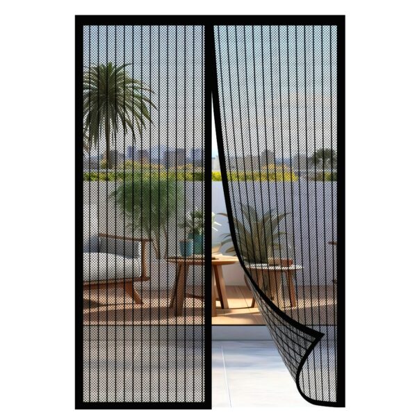Heavy-Duty Magnetic Screen Door - Self-Sealing, Handsfree Mesh Insect Barrier for Pet and Child Friendly Use with Magnets Strips Installation | Durable Nylon Material in Bohemian Style Hand Wash Only, Stylish Entryway, Reinforced Stitching, Family Homes
