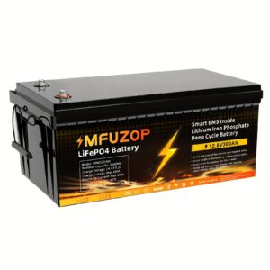 MFUZOP 12V 50Ah/300AH LiFePO4 Lithium Battery with Built-in 200AmpBMS, 3840Wh - Higher Energy Density Power Output, Easy to Install 15000+ Deep Cycle Life 10 Years Durability Ideal for Off Grid RV Solar Marine, Compact Design, Builtin Bms, Offgrid Living, Boat Owners
