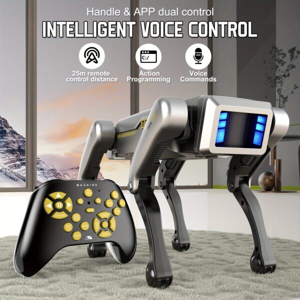 Intelligent Robot Dog, 2.4GHz Remote Control Toy Dog, With A Maximum Remote Control Distance Of 82Ft, AI Voice Control Can Be Connected To Mobile Apps, Can Dance, Programmable Supports Voice Commands, Top Children Gifts