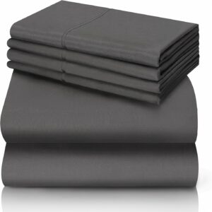 4/6pcs Luxury Cooling Bed Sheet Set, Soft Comfort Set, 2000TC Queen Size Bedding Set, Breathable, Wrinkle, Fade Resistant, with Deep Pockets, Bedroom, Guest Room, Hotel Bedding Set (1* Flat Sheet + 1* Fitted Sheet + 4* Pillowcases)